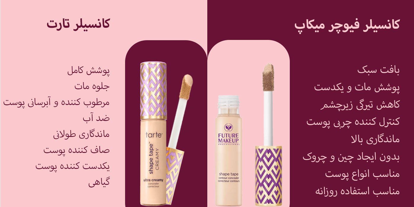مقایسه کانسیلر فیوچر میکاپ و کانسیلر تارت